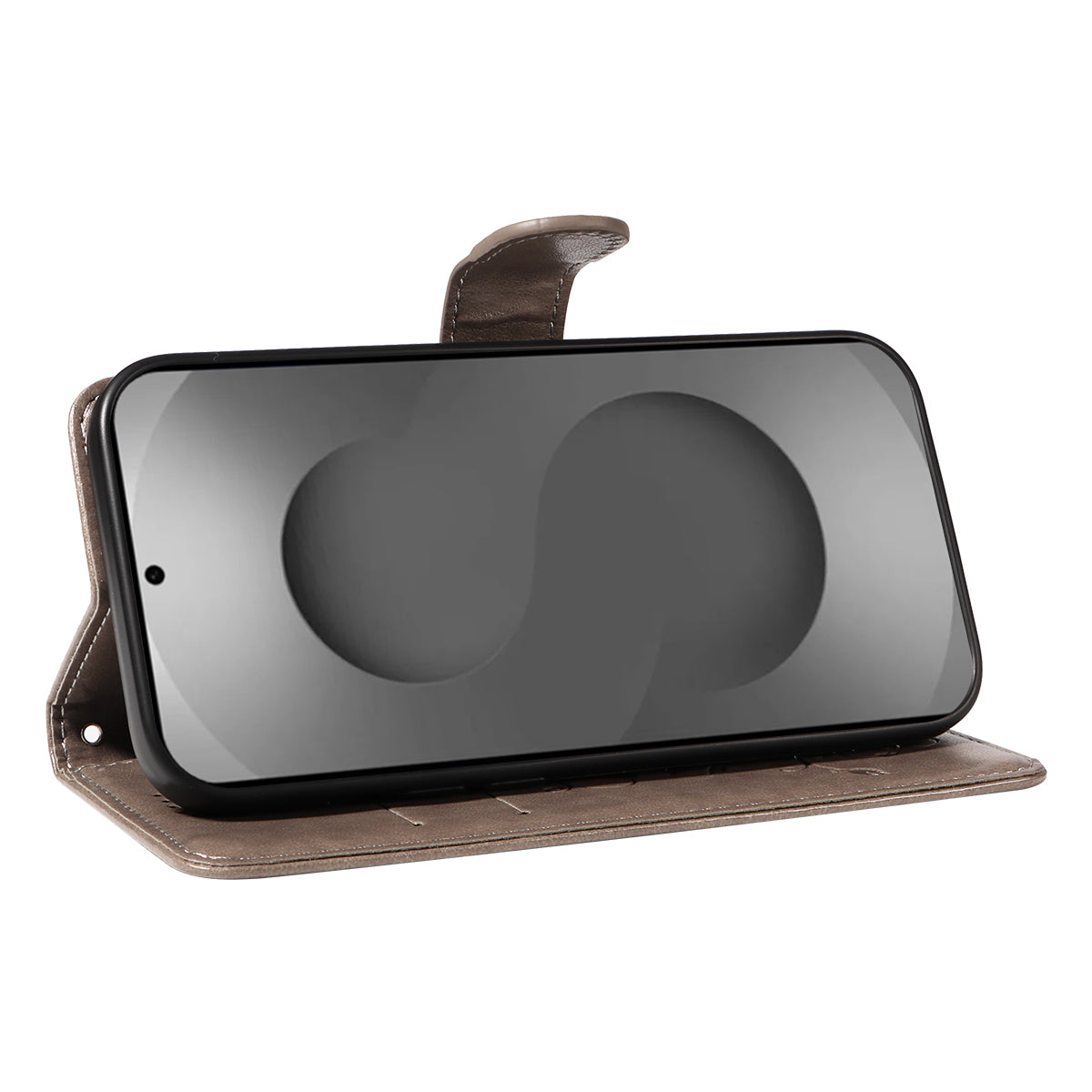 For-Samsung-Galaxy-S26-Ultra-PU-Leather-Cases-Flower-Pattern-Wallet-Stand-Phone-Cover-with-Strap-Grey