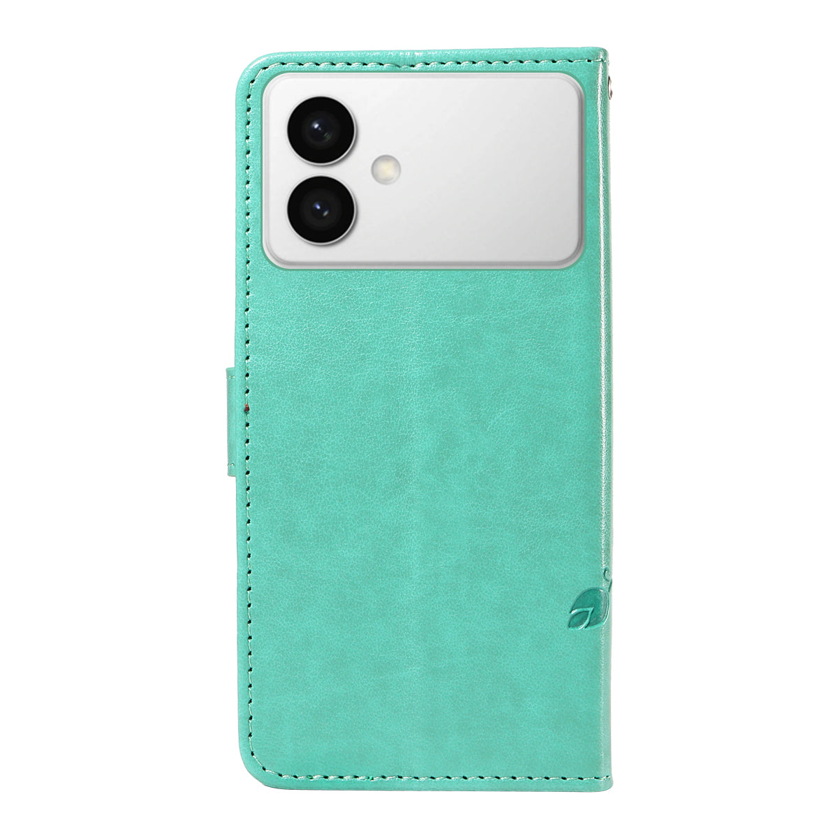 For-Samsung-Galaxy-S26-Edge-PU-Leather-Cases-Flower-Pattern-Wallet-Stand-Phone-Cover-with-Strap-Green