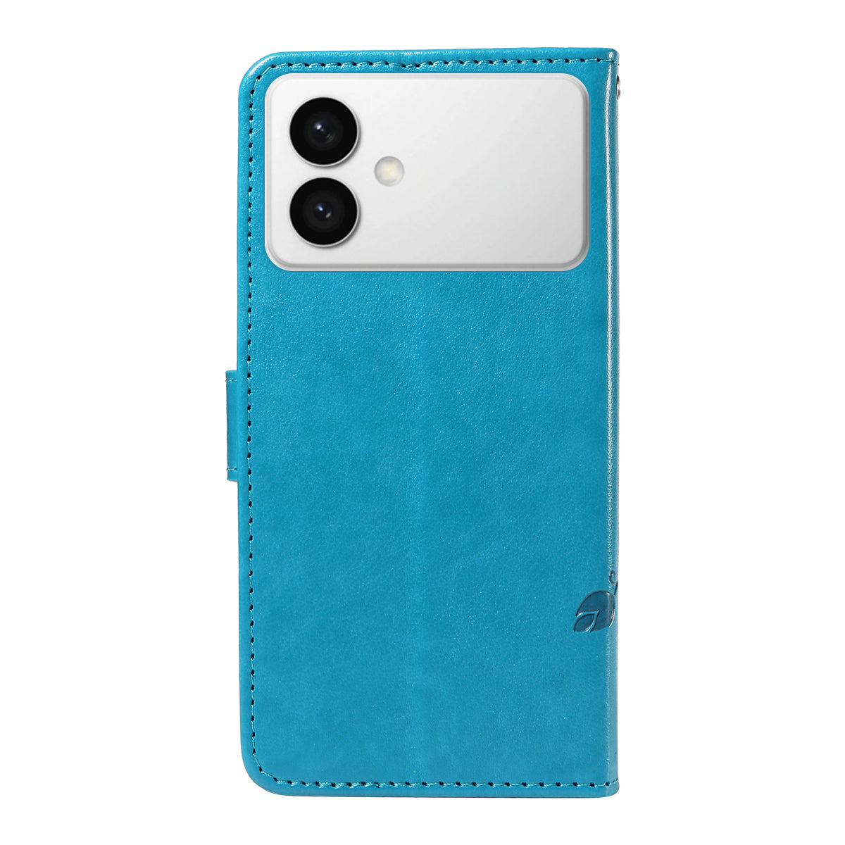 For-Samsung-Galaxy-S26-Edge-PU-Leather-Cases-Flower-Pattern-Wallet-Stand-Phone-Cover-with-Strap-Blue