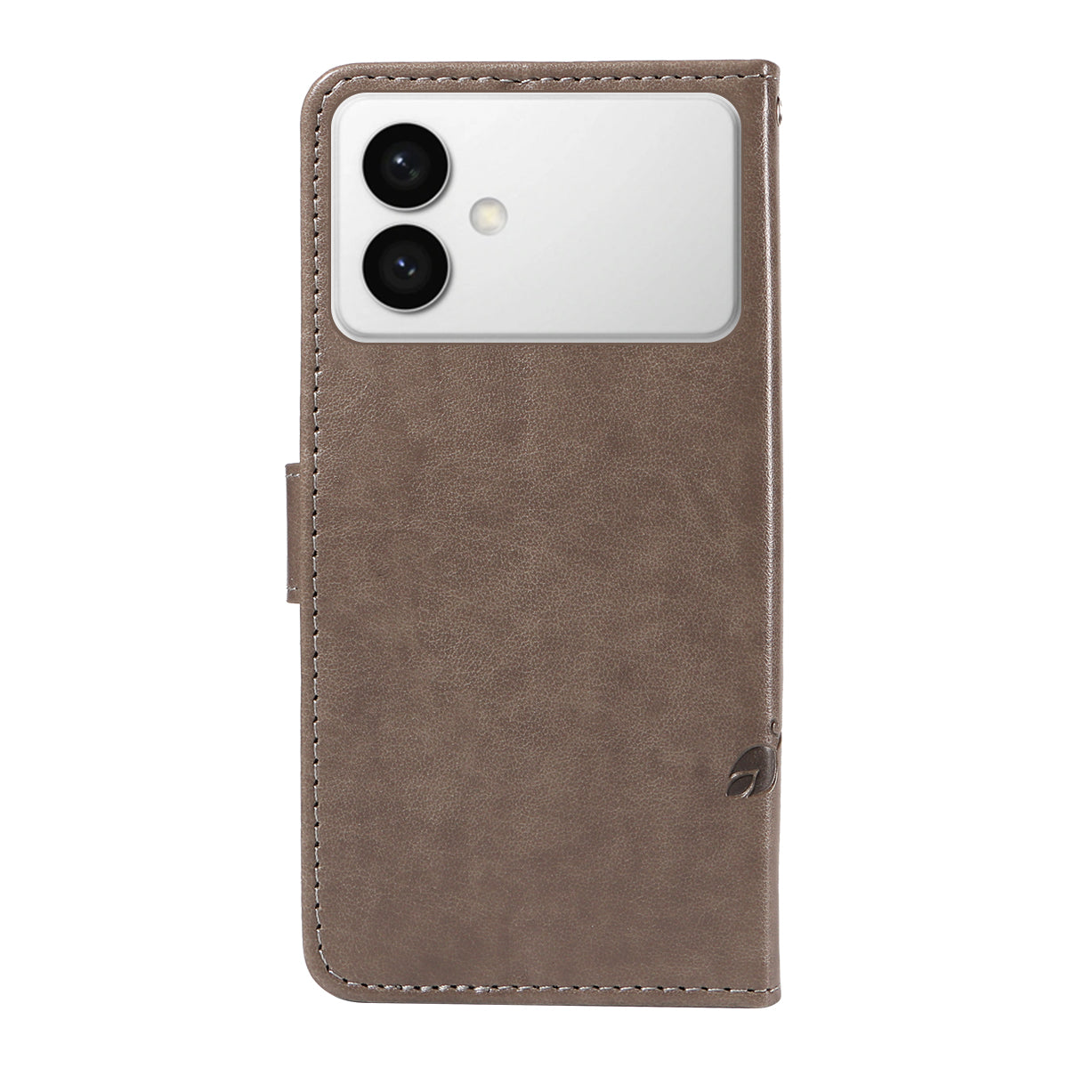 For-Samsung-Galaxy-S26-Edge-PU-Leather-Cases-Flower-Pattern-Wallet-Stand-Phone-Cover-with-Strap-Grey