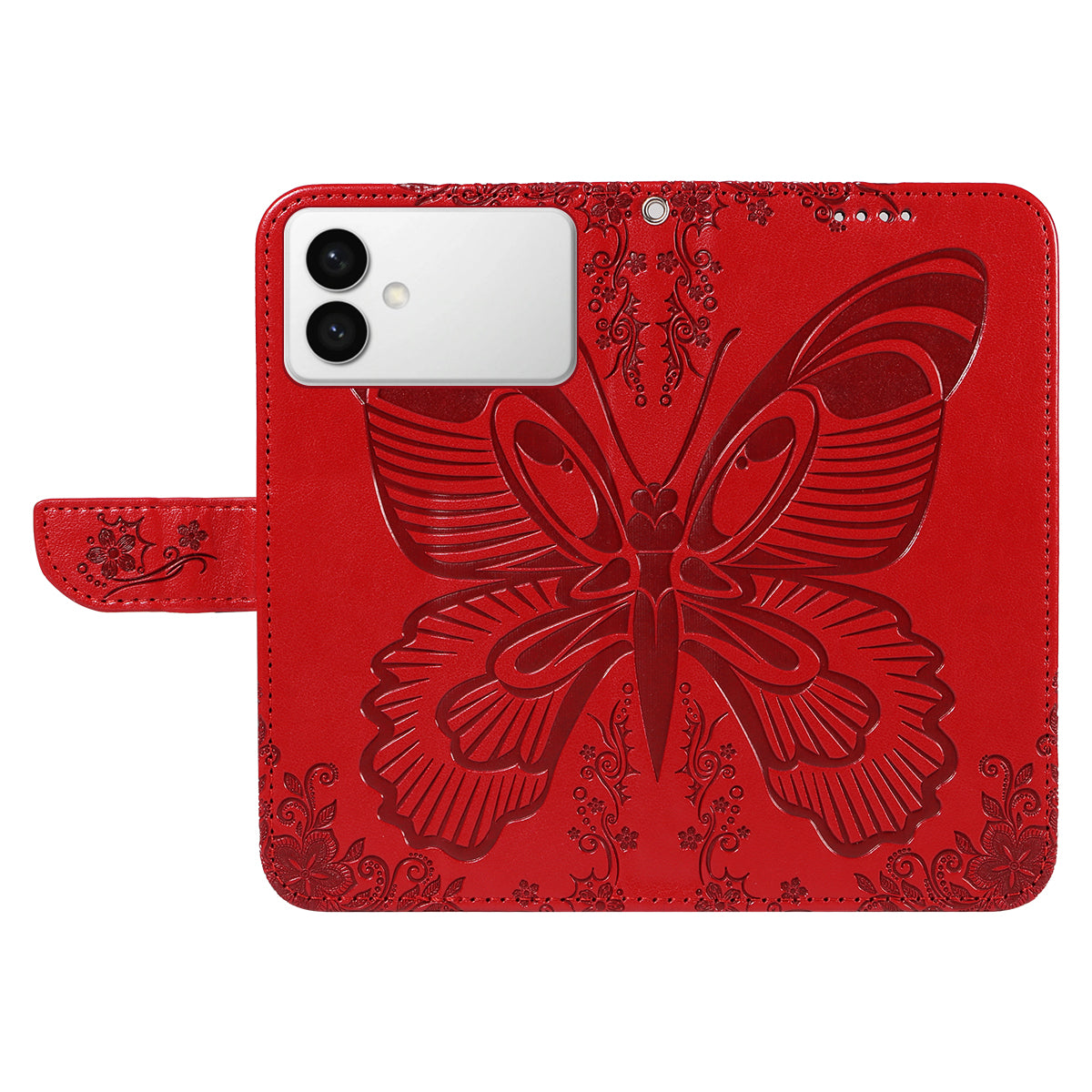 For-Samsung-Galaxy-S26-Edge-Case-Butterfly-Pattern-PU-Leather-Folio-Flip-Phone-Cover-Red