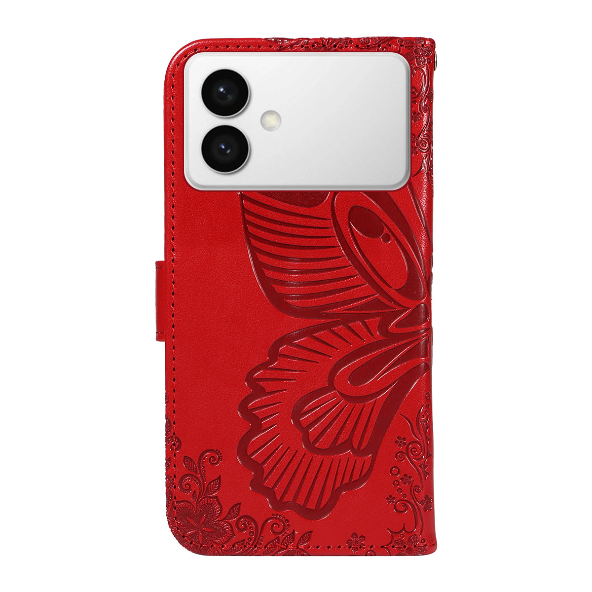 For-Samsung-Galaxy-S26-Edge-Case-Butterfly-Pattern-PU-Leather-Folio-Flip-Phone-Cover-Red