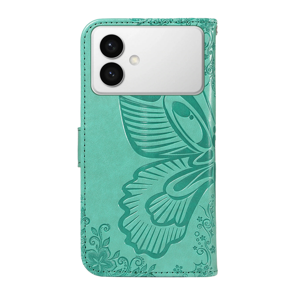 For-Samsung-Galaxy-S26-Edge-Case-Butterfly-Pattern-PU-Leather-Folio-Flip-Phone-Cover-Green