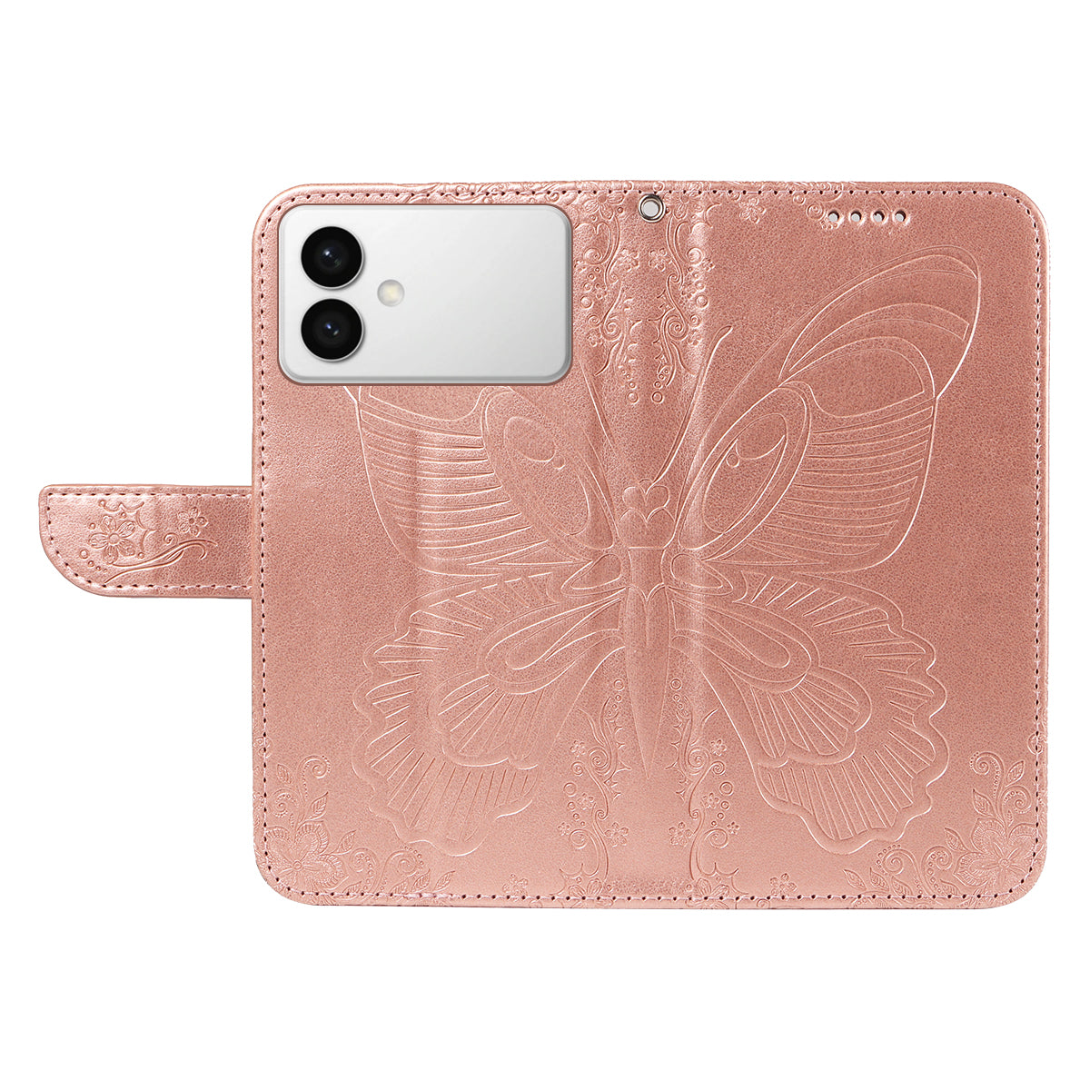 For-Samsung-Galaxy-S26-Edge-Case-Butterfly-Pattern-PU-Leather-Folio-Flip-Phone-Cover-Rose-Gold