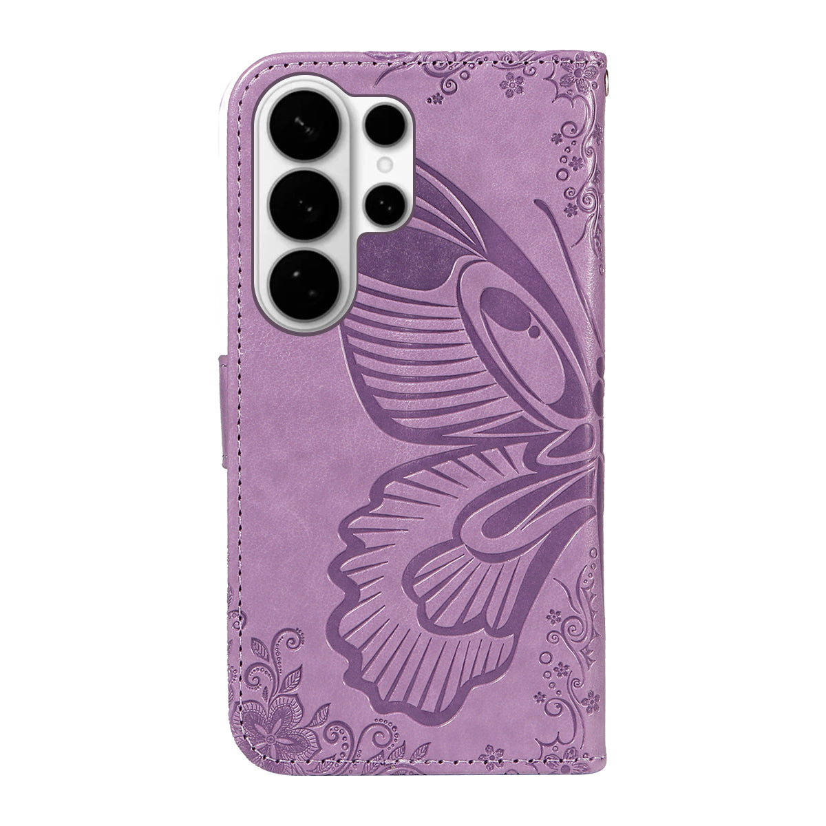 For-Samsung-Galaxy-S26-Ultra-Case-Butterfly-Pattern-PU-Leather-Folio-Flip-Phone-Cover-Light-Purple