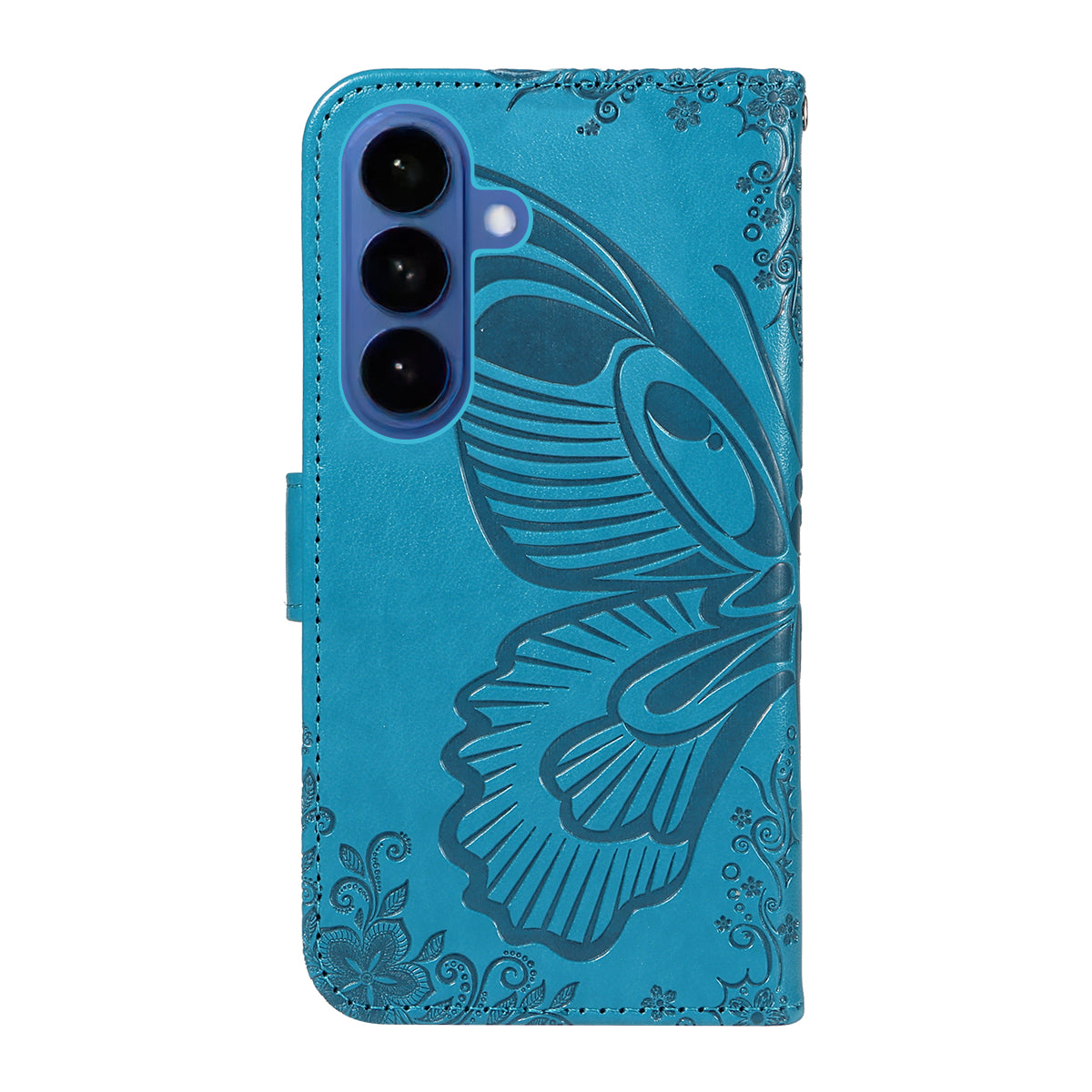 For-Samsung-Galaxy-S26-/-S26-Pro-Case-Butterfly-Pattern-PU-Leather-Folio-Flip-Phone-Cover-Blue
