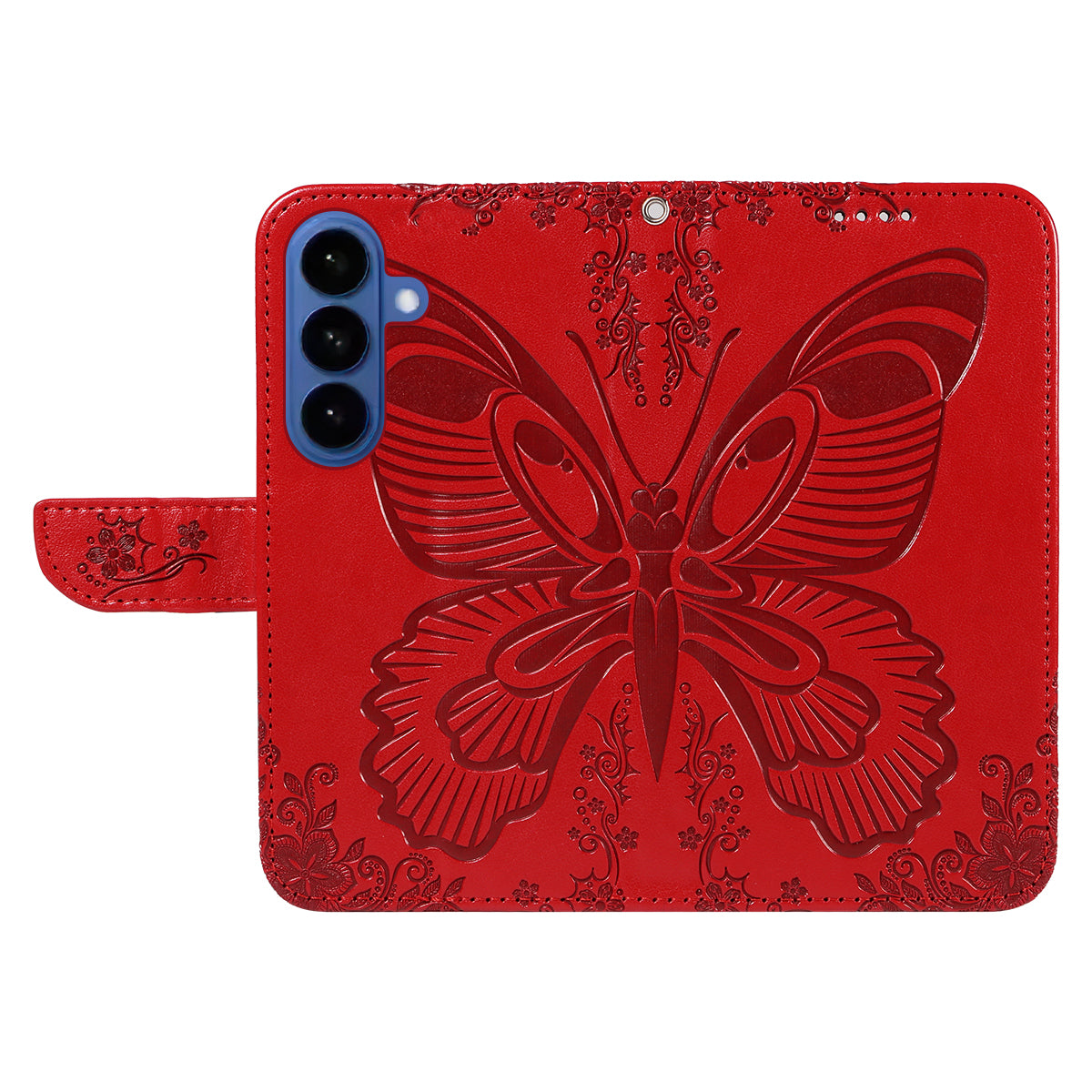 For-Samsung-Galaxy-S26-/-S26-Pro-Case-Butterfly-Pattern-PU-Leather-Folio-Flip-Phone-Cover-Red