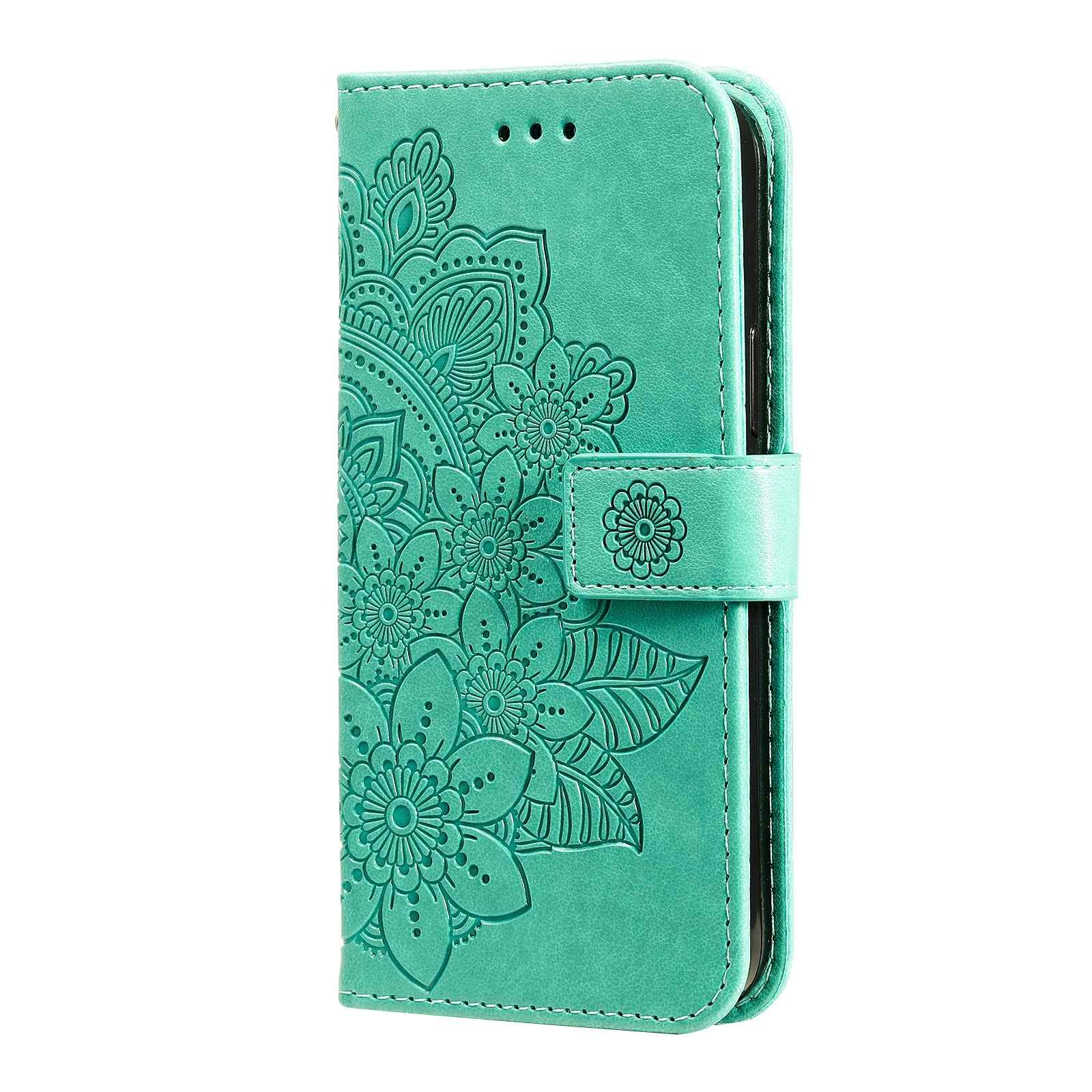For Xiaomi 17 Pro Case Floral Pattern PU Leather Wallet Stand Phone Cover - Green