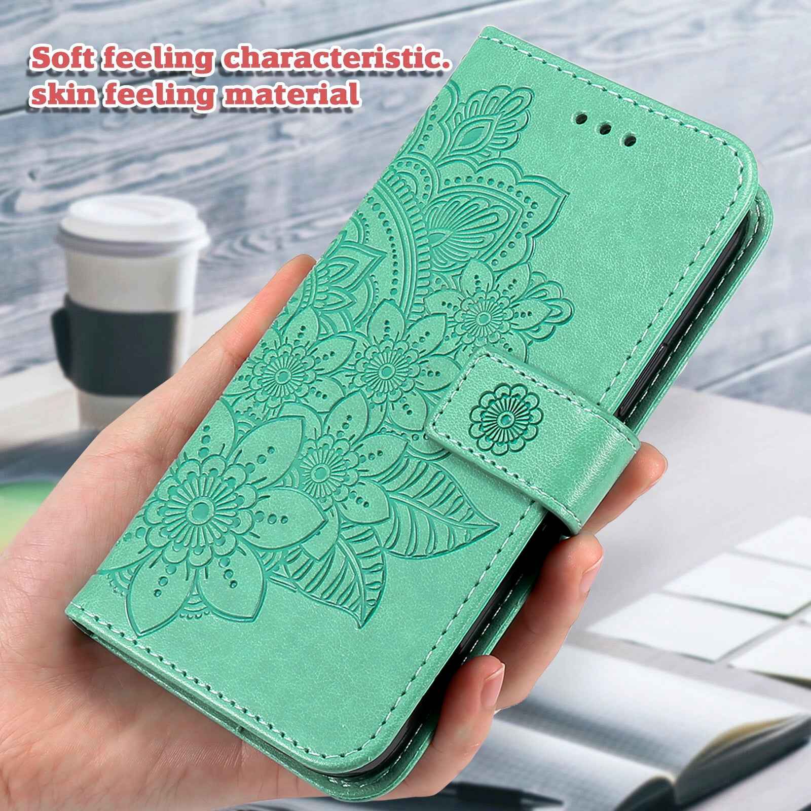 For Xiaomi 17 Pro Case Floral Pattern PU Leather Wallet Stand Phone Cover - Green
