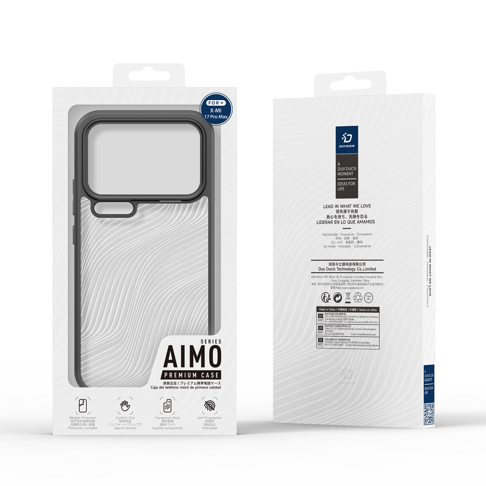 For Xiaomi 17 Pro Max Case DUX DUCIS Aimo Series TPU+PC Matte Drop-proof Phone Cover (REACH Certification) - Black