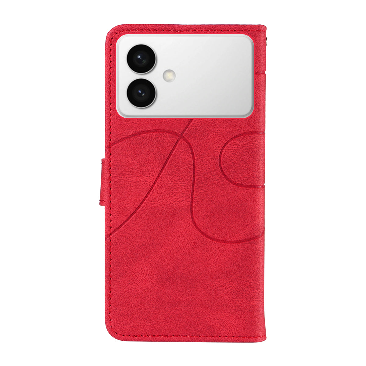 For-Samsung-Galaxy-S26-Edge-Wallet-Case-Leather-Phone-Cover-Stand-with-Curved-Line-Design-Red