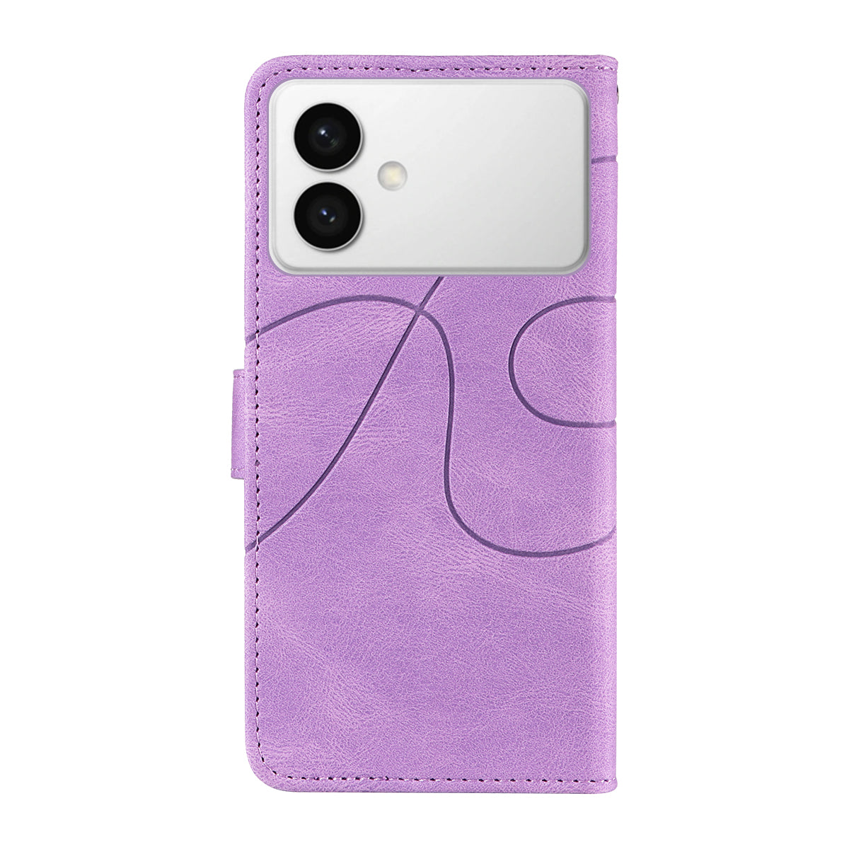 For-Samsung-Galaxy-S26-Edge-Wallet-Case-Leather-Phone-Cover-Stand-with-Curved-Line-Design-Light-Purple