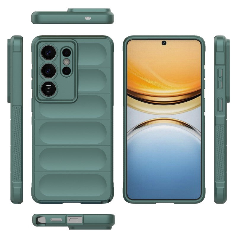 For-Samsung-Galaxy-S26-Ultra-TPU-Case-WANLONFENG-HD-Series-Anti-Slip-Phone-Cover-with-Tempered-Glass-Army-Green