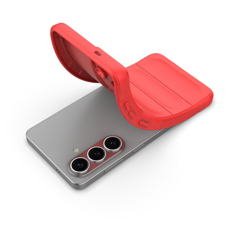 For-Samsung-Galaxy-S26-/-S26-Pro-TPU-Case-WANLONFENG-HD-Series-Anti-Slip-Phone-Cover-with-Tempered-Glass-Red