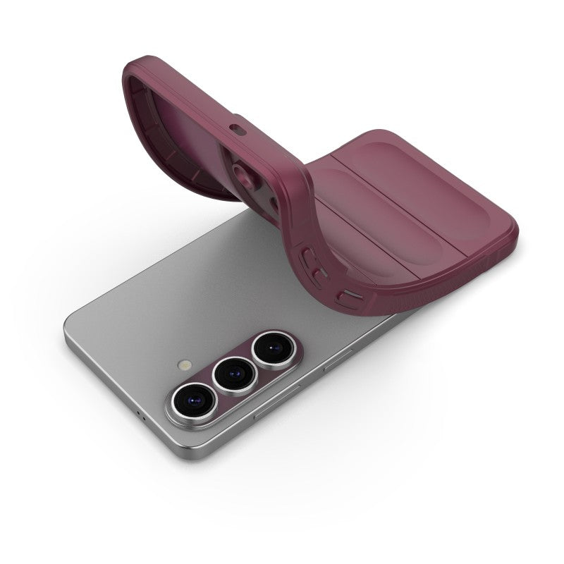 For-Samsung-Galaxy-S26-/-S26-Pro-TPU-Case-WANLONFENG-HD-Series-Anti-Slip-Phone-Cover-with-Tempered-Glass-Wine-Red