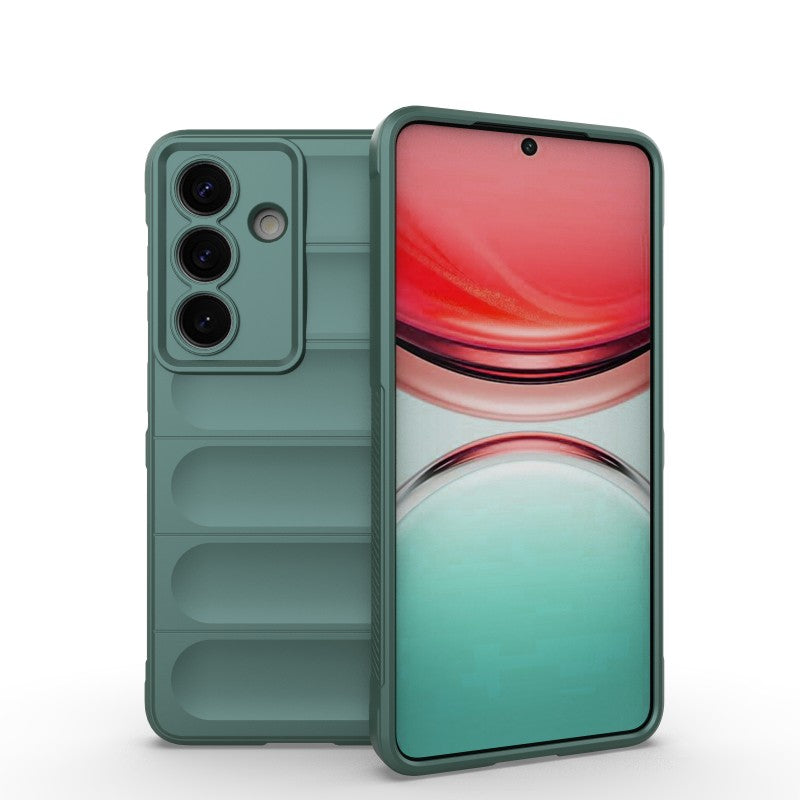 For-Samsung-Galaxy-S26-/-S26-Pro-TPU-Case-WANLONFENG-HD-Series-Anti-Slip-Phone-Cover-with-Tempered-Glass-Army-Green