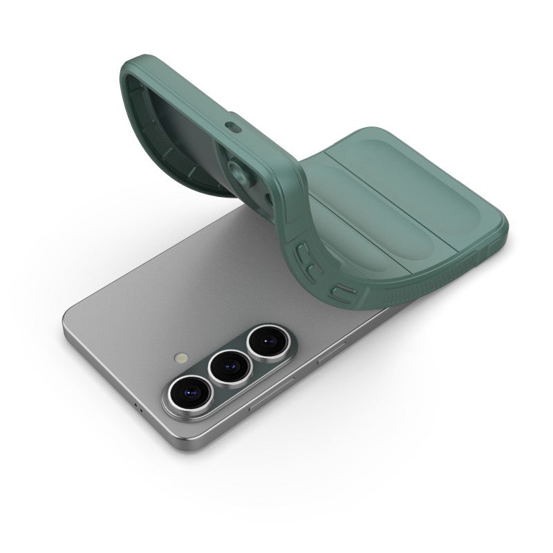 For-Samsung-Galaxy-S26-/-S26-Pro-TPU-Case-WANLONFENG-HD-Series-Anti-Slip-Phone-Cover-with-Tempered-Glass-Army-Green