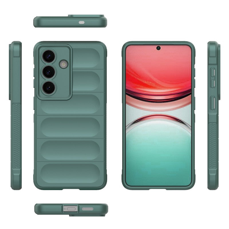 For-Samsung-Galaxy-S26-/-S26-Pro-TPU-Case-WANLONFENG-HD-Series-Anti-Slip-Phone-Cover-with-Tempered-Glass-Army-Green