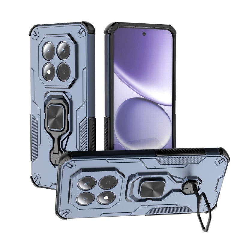 For Xiaomi Redmi Note 15 Pro 5G (Global) Phone Case WANLONFENG PC TPU Back Cover Kickstand with Tempered Glass - Blue