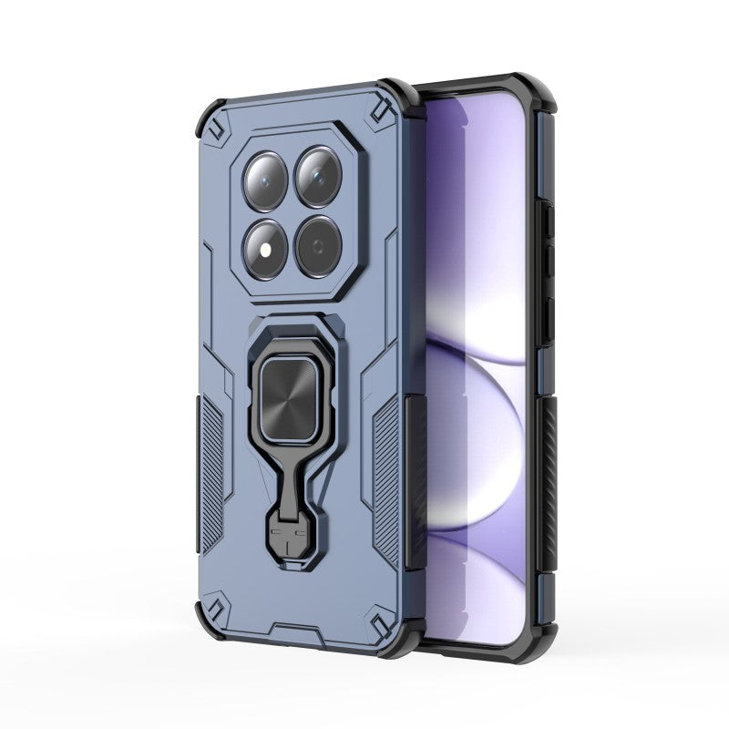 For Xiaomi Redmi Note 15 Pro 5G (Global) Phone Case WANLONFENG PC TPU Back Cover Kickstand with Tempered Glass - Blue
