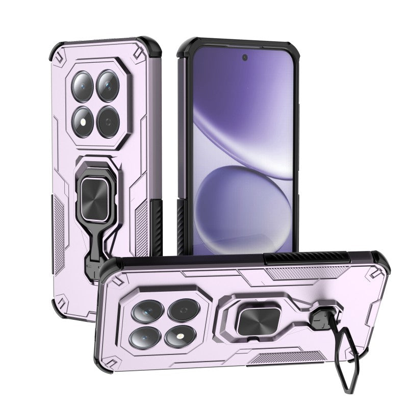 For Xiaomi Redmi Note 15 Pro 5G (Global) Phone Case WANLONFENG PC TPU Back Cover Kickstand with Tempered Glass - Purple