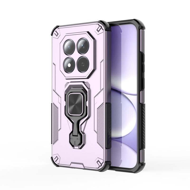 For Xiaomi Redmi Note 15 Pro 5G (Global) Phone Case WANLONFENG PC TPU Back Cover Kickstand with Tempered Glass - Purple