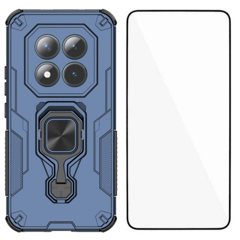 For Xiaomi Poco M8 Pro 5G / Redmi Note 15 Pro+ 5G (Global) Phone Case WANLONFENG PC TPU Back Cover Kickstand with Tempered Glass - Blue