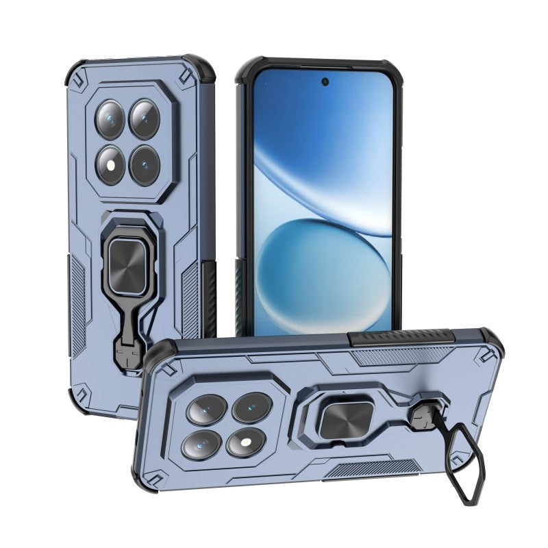 For Xiaomi Poco M8 Pro 5G / Redmi Note 15 Pro+ 5G (Global) Phone Case WANLONFENG PC TPU Back Cover Kickstand with Tempered Glass - Blue