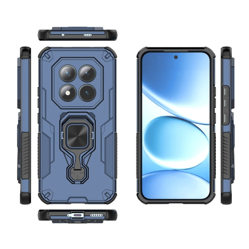 For Xiaomi Poco M8 Pro 5G / Redmi Note 15 Pro+ 5G (Global) Phone Case WANLONFENG PC TPU Back Cover Kickstand with Tempered Glass - Blue