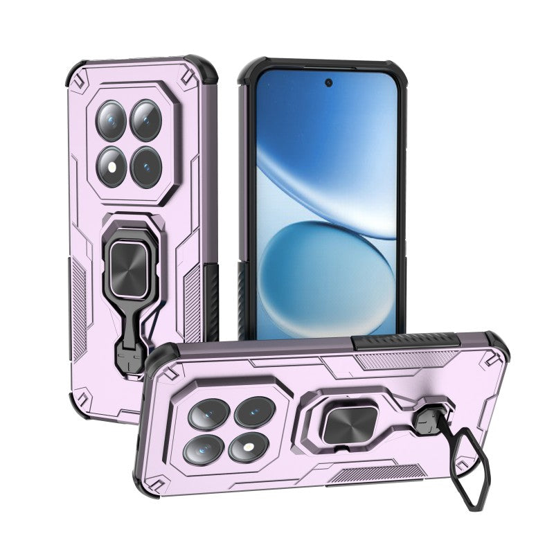 For Xiaomi Poco M8 Pro 5G / Redmi Note 15 Pro+ 5G (Global) Phone Case WANLONFENG PC TPU Back Cover Kickstand with Tempered Glass - Purple