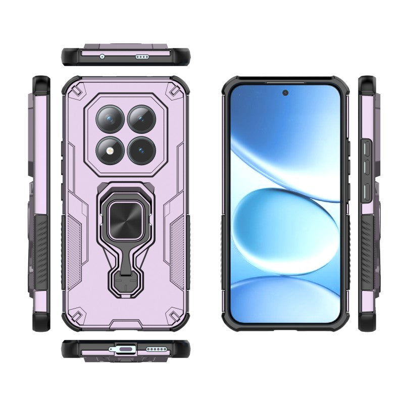 For Xiaomi Poco M8 Pro 5G / Redmi Note 15 Pro+ 5G (Global) Phone Case WANLONFENG PC TPU Back Cover Kickstand with Tempered Glass - Purple