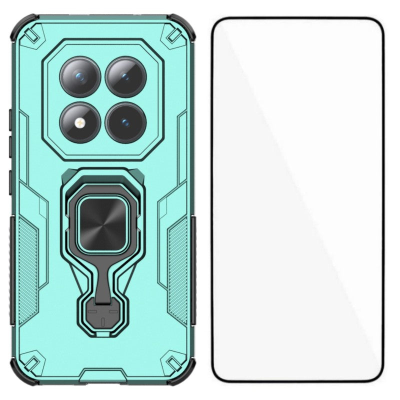 For Xiaomi Poco M8 Pro 5G / Redmi Note 15 Pro+ 5G (Global) Phone Case WANLONFENG PC TPU Back Cover Kickstand with Tempered Glass - Green