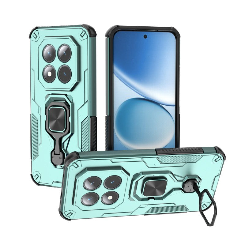 For Xiaomi Poco M8 Pro 5G / Redmi Note 15 Pro+ 5G (Global) Phone Case WANLONFENG PC TPU Back Cover Kickstand with Tempered Glass - Green