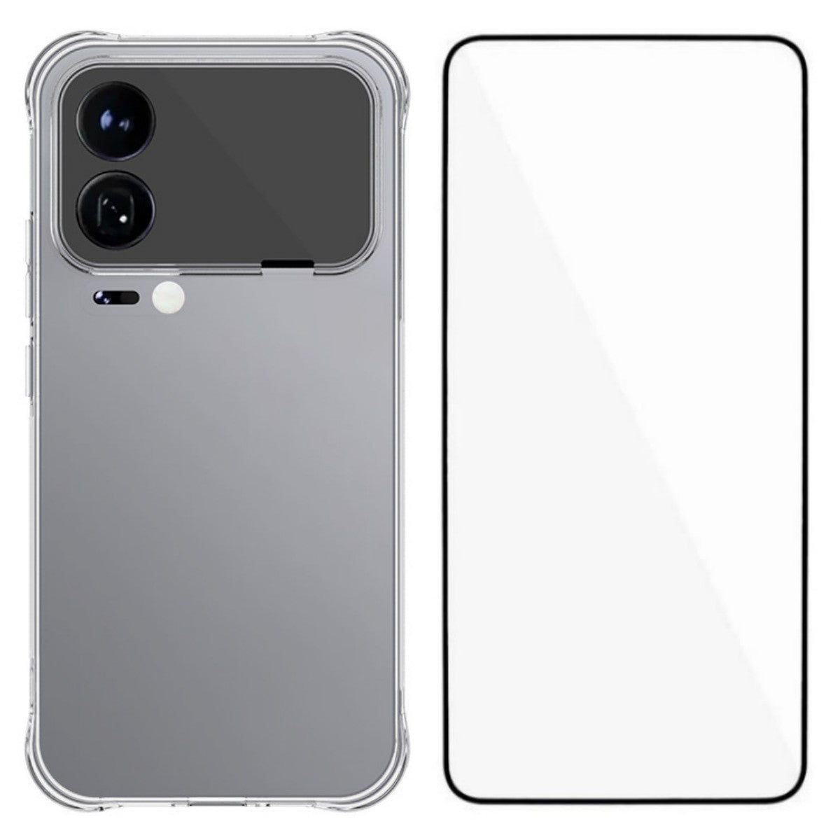 For Xiaomi 17 Pro Max Case WANLONFENG WL Series 2.0mm TPU Phone Cover with Tempered Glass Film - Transparent
