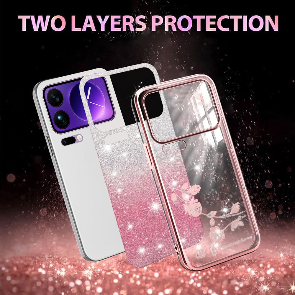 KADEM For Xiaomi 17 Pro Max Case Flower TPU Flexible Gradient Phone Cover - Pink