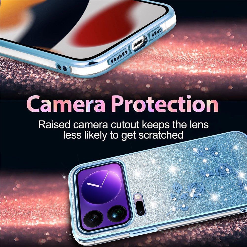 KADEM For Xiaomi 17 Pro Max Case Flower TPU Flexible Gradient Phone Cover - Blue