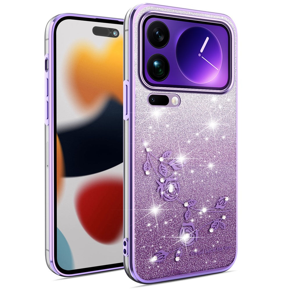 KADEM For Xiaomi 17 Pro Max Case Flower TPU Flexible Gradient Phone Cover - Purple
