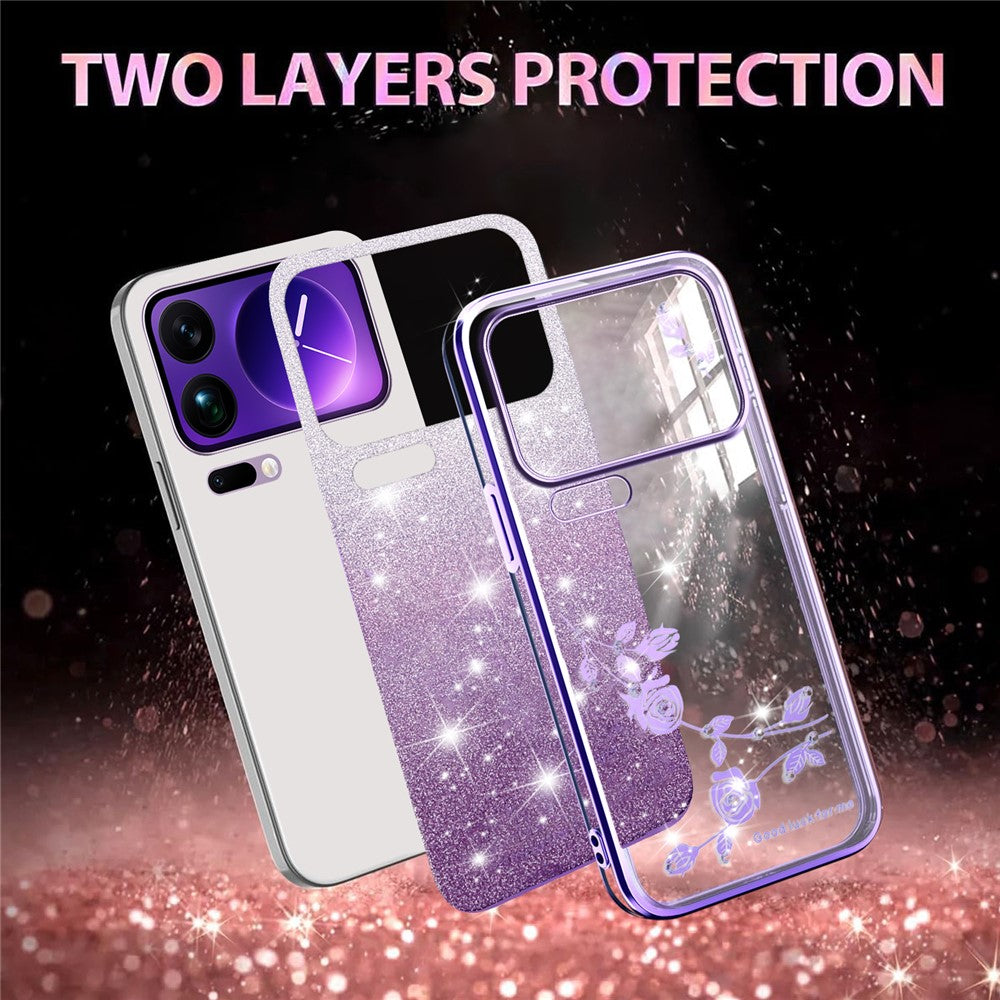 KADEM For Xiaomi 17 Pro Max Case Flower TPU Flexible Gradient Phone Cover - Purple