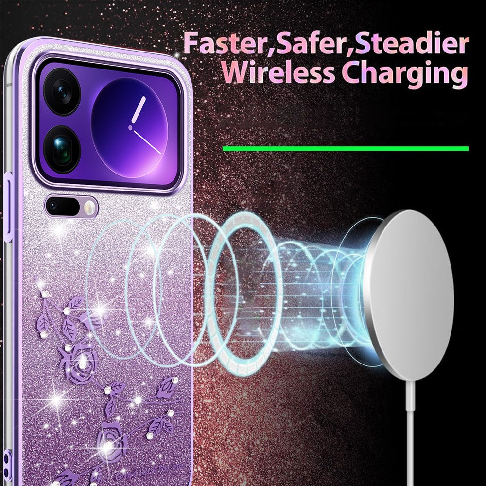 KADEM For Xiaomi 17 Pro Max Case Flower TPU Flexible Gradient Phone Cover - Purple