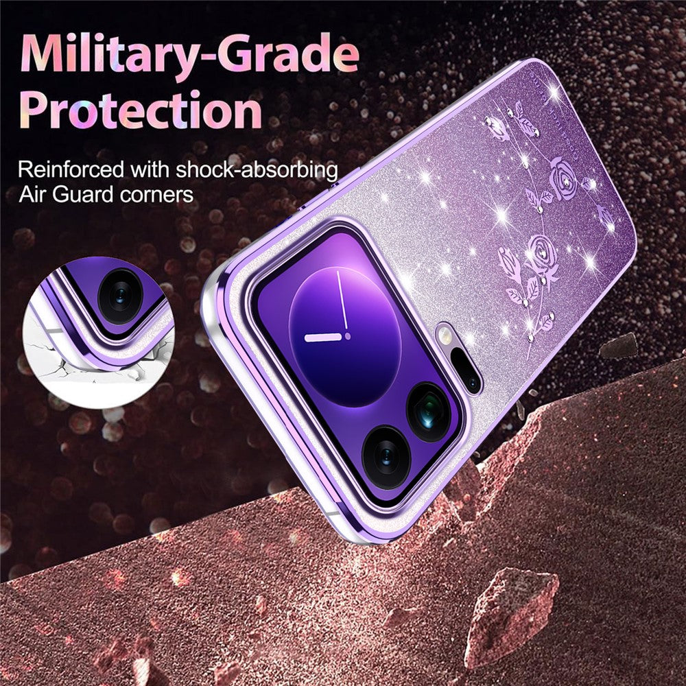 KADEM For Xiaomi 17 Pro Max Case Flower TPU Flexible Gradient Phone Cover - Purple