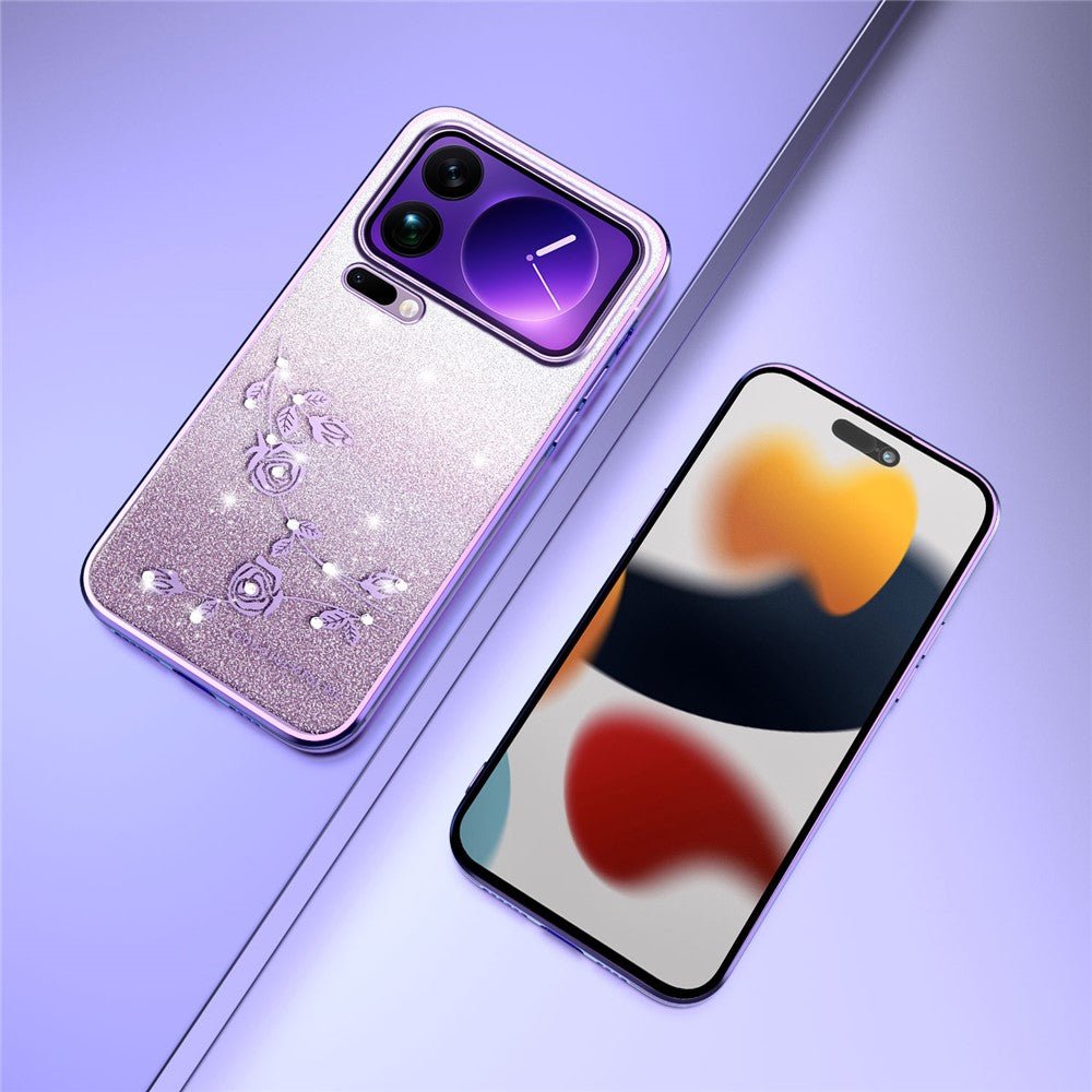 KADEM For Xiaomi 17 Pro Max Case Flower TPU Flexible Gradient Phone Cover - Purple