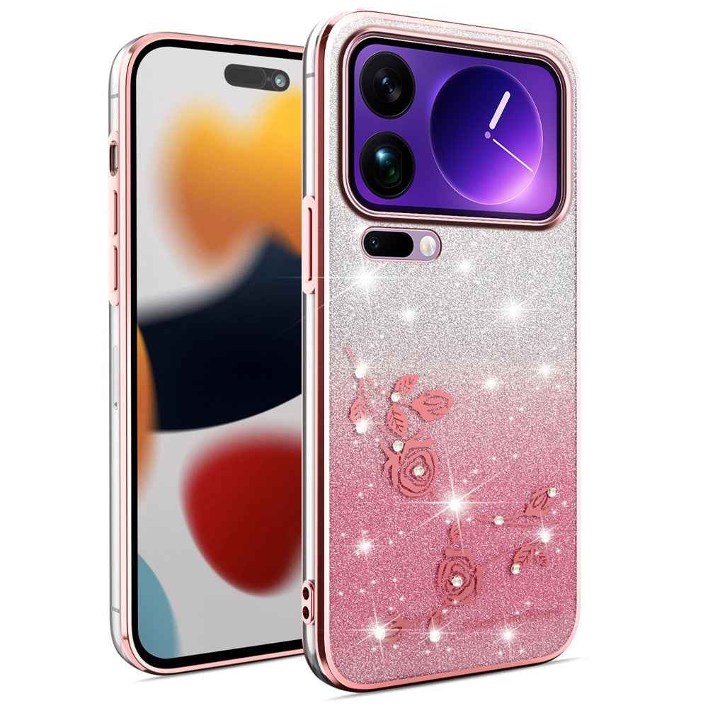 KADEM For Xiaomi 17 Pro Case Flower TPU Flexible Gradient Phone Cover - Pink