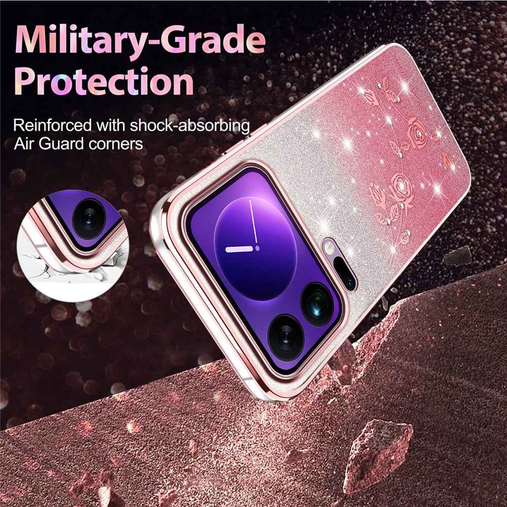 KADEM For Xiaomi 17 Pro Case Flower TPU Flexible Gradient Phone Cover - Pink