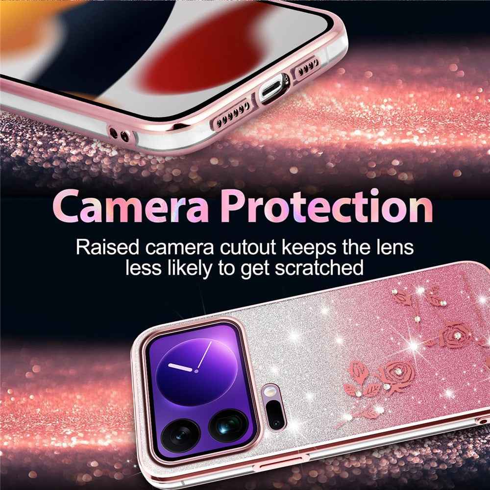 KADEM For Xiaomi 17 Pro Case Flower TPU Flexible Gradient Phone Cover - Pink