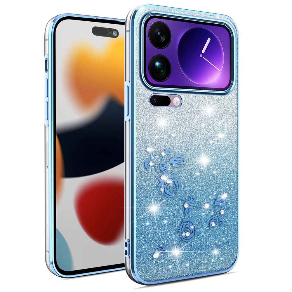 KADEM For Xiaomi 17 Pro Case Flower TPU Flexible Gradient Phone Cover - Blue