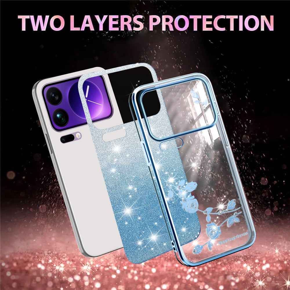 KADEM For Xiaomi 17 Pro Case Flower TPU Flexible Gradient Phone Cover - Blue