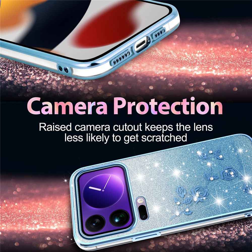 KADEM For Xiaomi 17 Pro Case Flower TPU Flexible Gradient Phone Cover - Blue