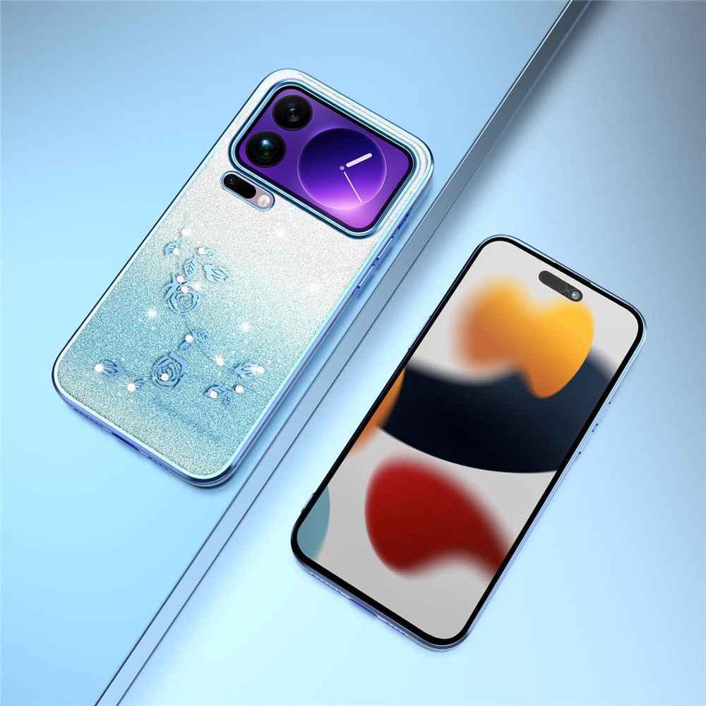 KADEM For Xiaomi 17 Pro Case Flower TPU Flexible Gradient Phone Cover - Blue
