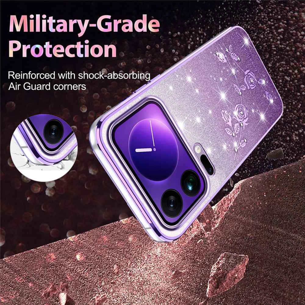 KADEM For Xiaomi 17 Pro Case Flower TPU Flexible Gradient Phone Cover - Purple