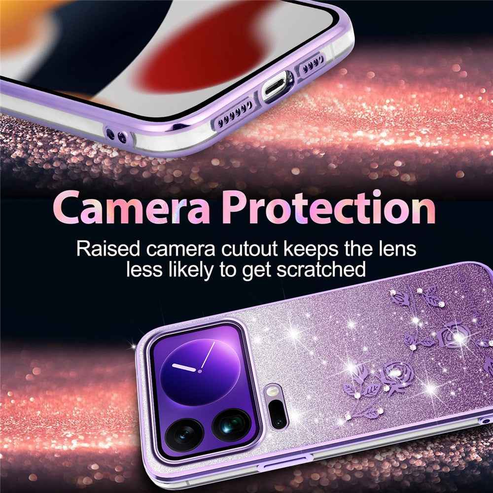 KADEM For Xiaomi 17 Pro Case Flower TPU Flexible Gradient Phone Cover - Purple
